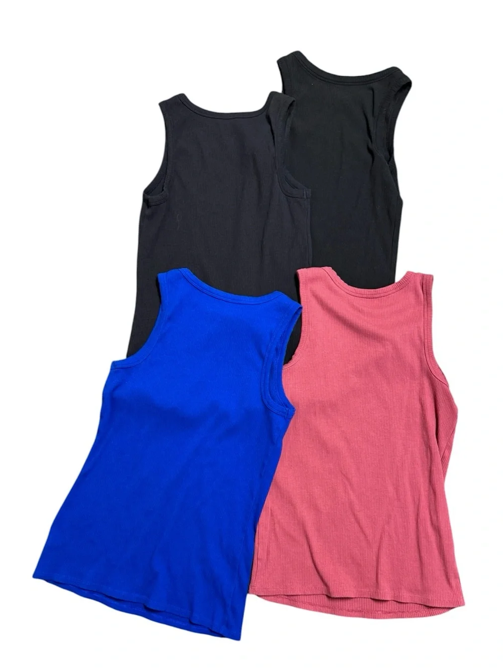 Nine West Ribbed Tank Tops in Black, Pink & Royal Blue & 1 Maurice’s tank size M - Picture 2 of 5